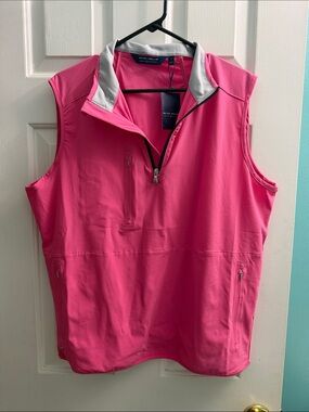 Peter Millar Hot Pink Sleeveless Quarter-Zip Golf Vest